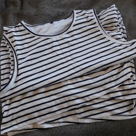 NWOT Navy & White Stripe Dress Sz L - Picture 11 of 16